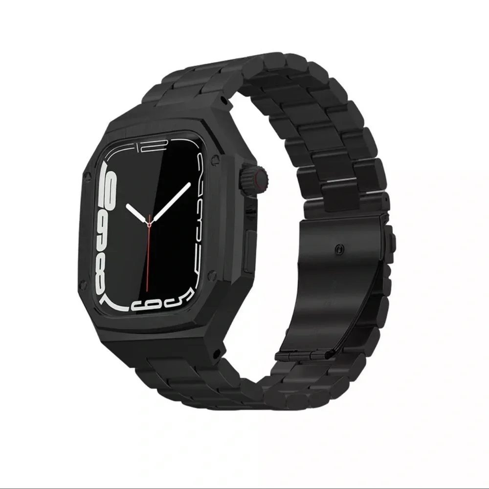 Stainless Steel Band & Case Royal Oak Mod For Apple Watch 44mm.